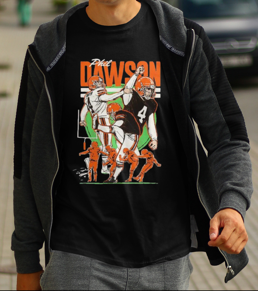 Phil Dawson Cleveland Browns Vintage Signature Football T-Shirt