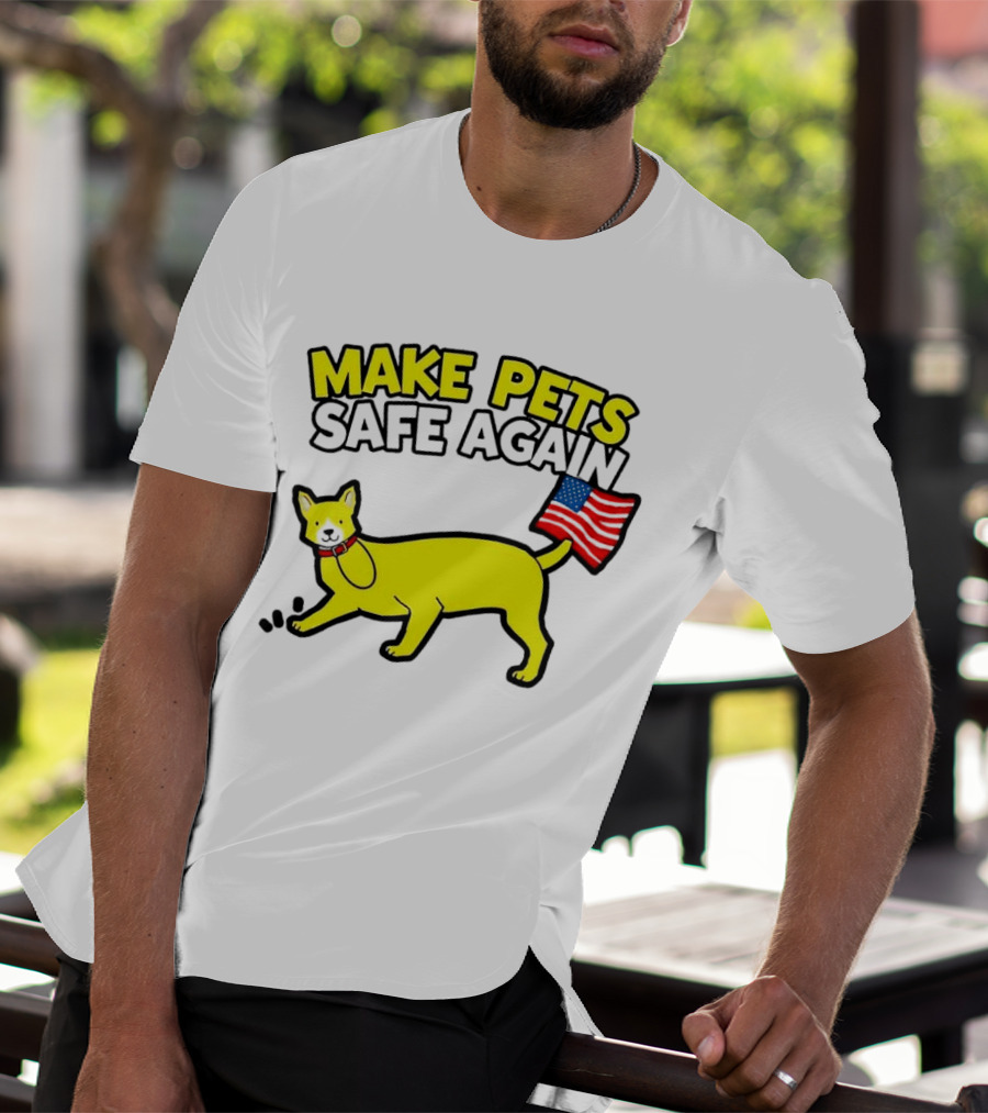 Make Pets Safe Again US Flag Dog Tail T-Shirt