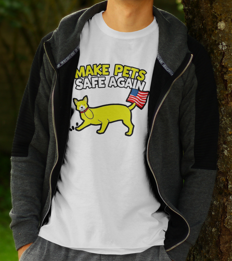 Make Pets Safe Again US Flag Dog Tail T-Shirt