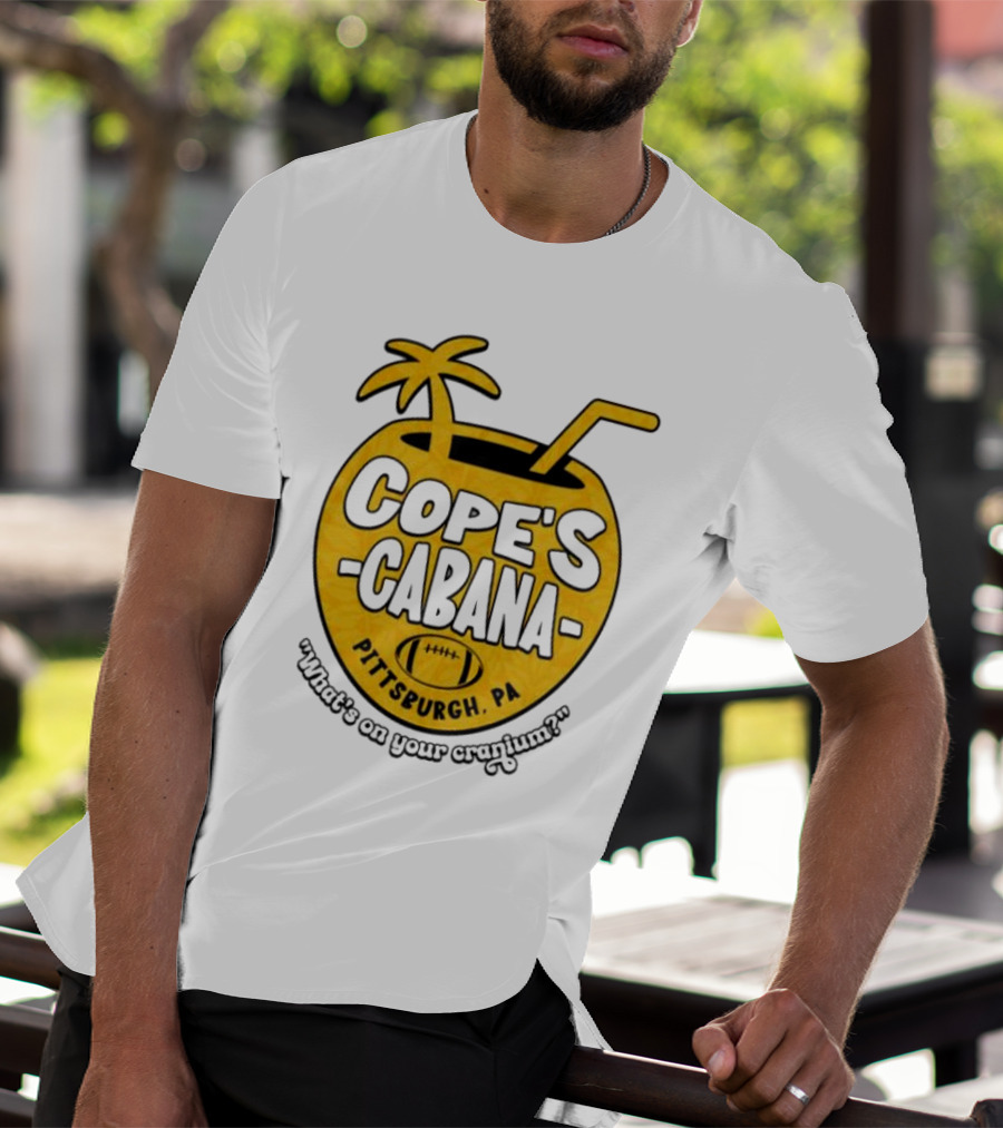 Cope's Cabana Pittsburgh PA What's On Your Cranium Football Coconut Palm T-Shirt
