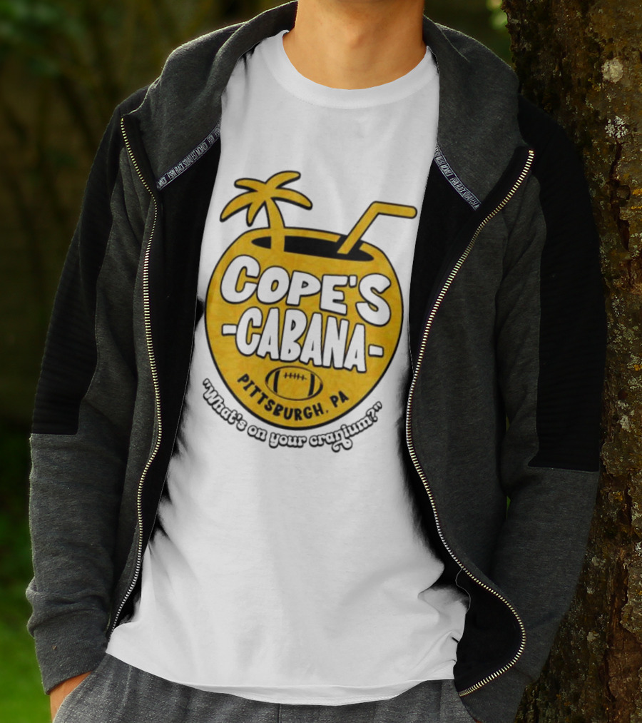 Cope's Cabana Pittsburgh PA What's On Your Cranium Football Coconut Palm T-Shirt