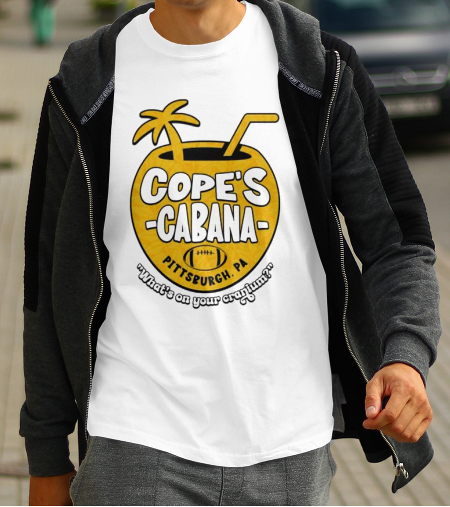 Cope's Cabana Pittsburgh PA What's On Your Cranium Football Coconut Palm T-Shirt