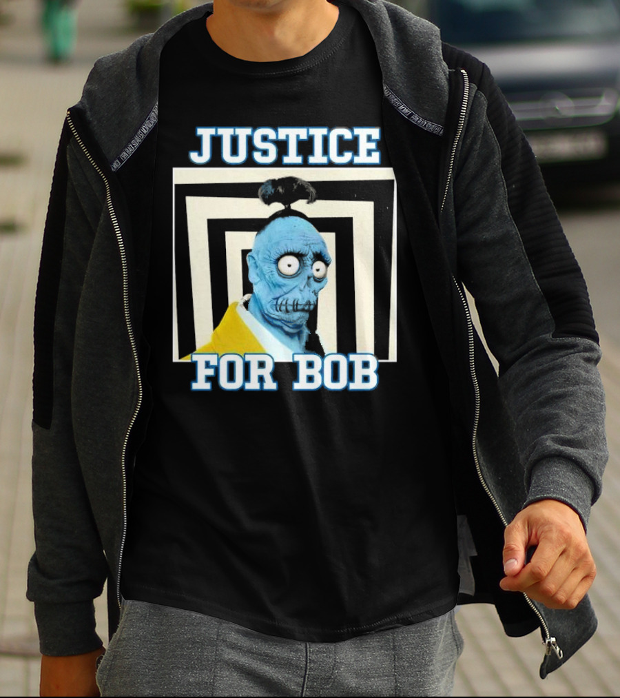 Justice For Bob Beetlejuice Movie Parody Blue Zombie Character T-Shirt