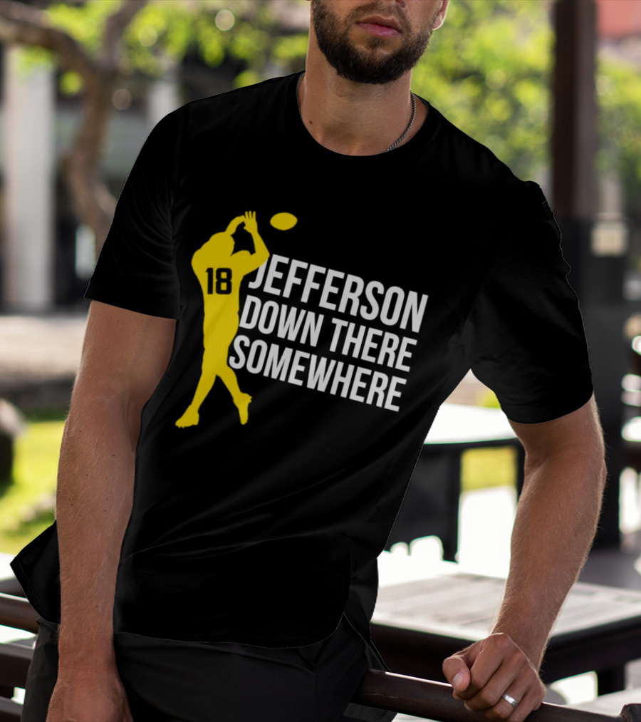 Minnesota Vikings Jefferson Down There Somewhere 18 Football T-Shirt