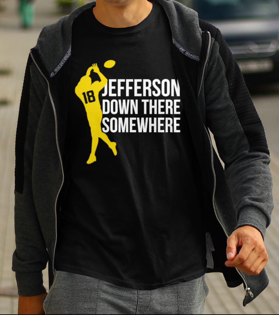 Minnesota Vikings Jefferson Down There Somewhere 18 Football T-Shirt