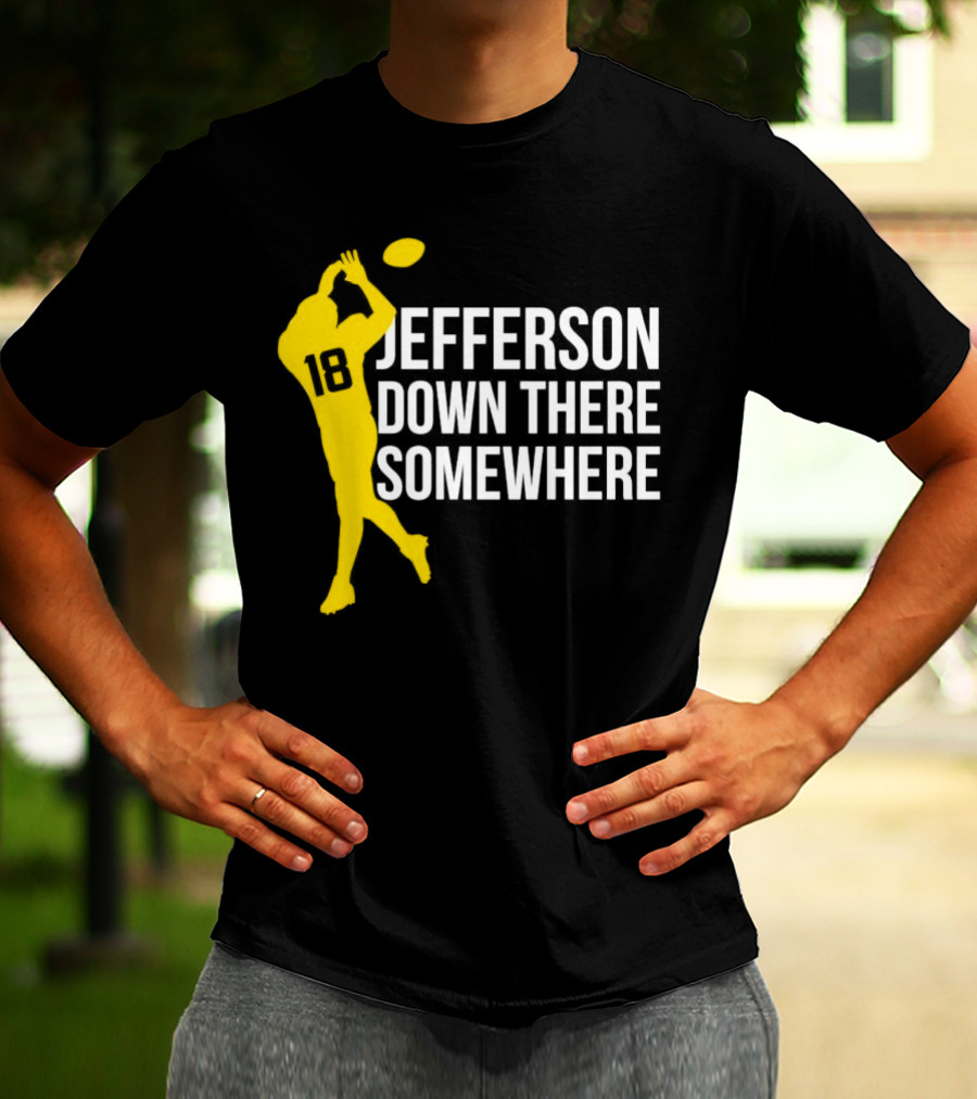 Minnesota Vikings Jefferson Down There Somewhere 18 Football T-Shirt