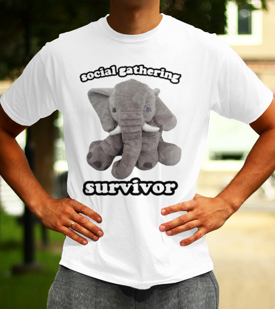 Social Gathering Survivor Elephant Plush T-Shirt