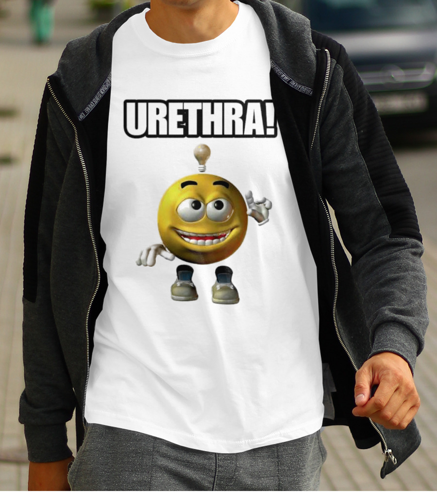 Urethra Eureka Smiling Emoji With Lightbulb Moment T-Shirt