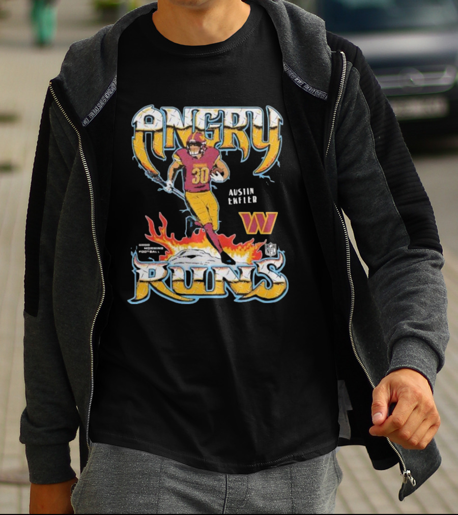 Angry Runs Austin Ekeler Washington Commanders NFL Football T-Shirt
