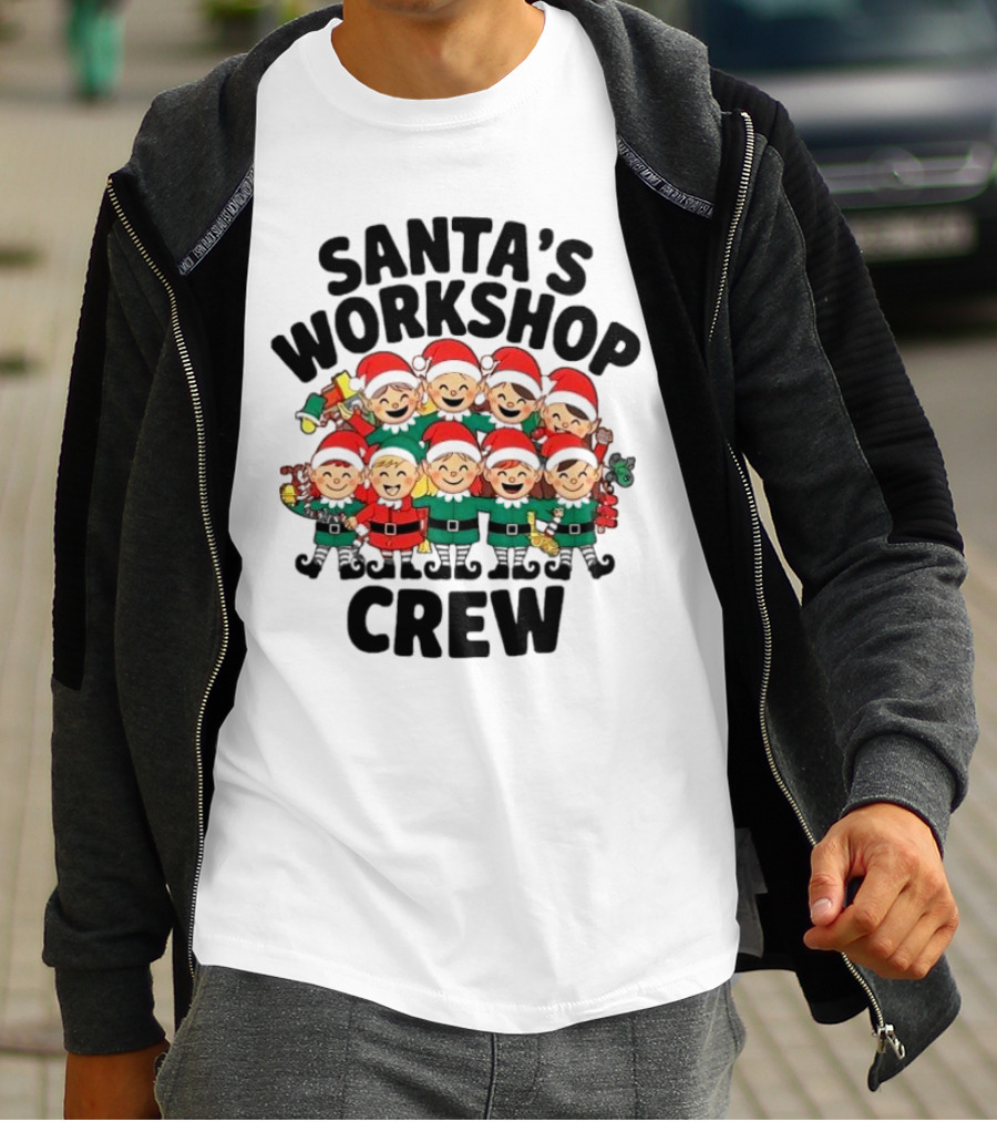 Santa’s Workshop Crew Christmas Elves T-Shirt