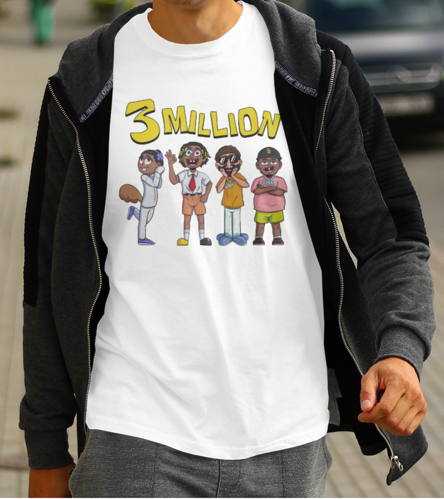 3 Million Subscribers D'Aydrian Harding Celebration Characters T-Shirt