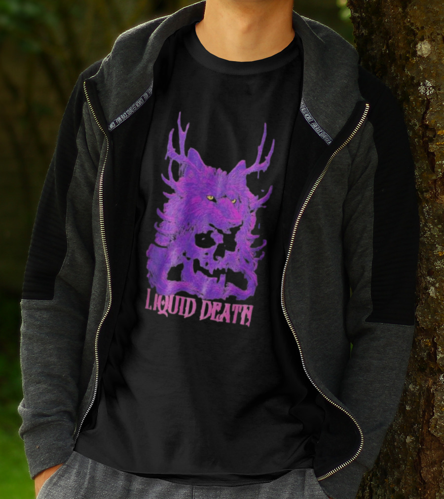 Liquid Death Purple Deathwolf Skull T-Shirt