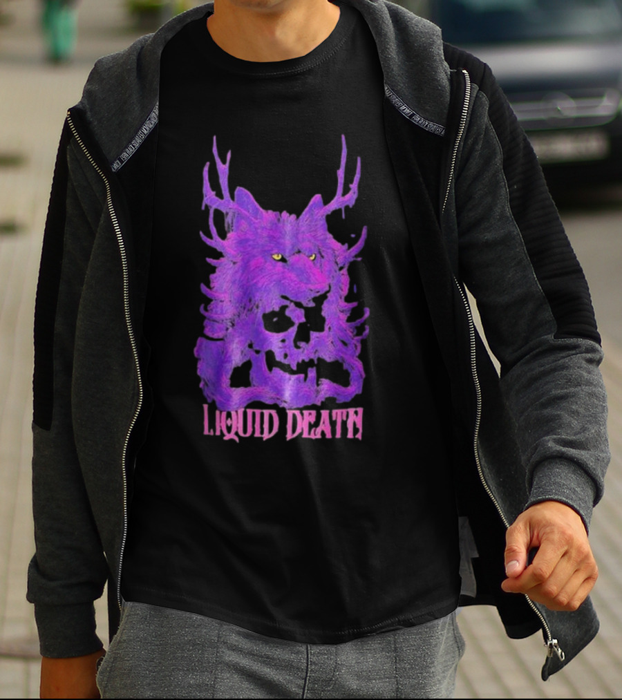 Liquid Death Purple Deathwolf Skull T-Shirt
