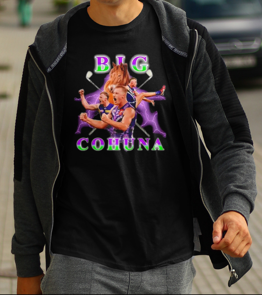 BIG COHUNA Horse Lightning Football T-Shirt