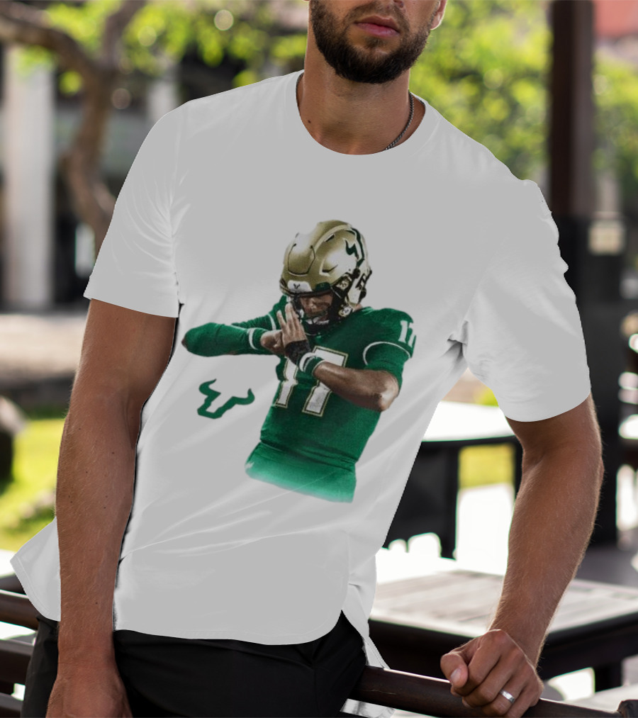 Byrum Brown South Florida Bulls Football 17 Green Jersey T-Shirt