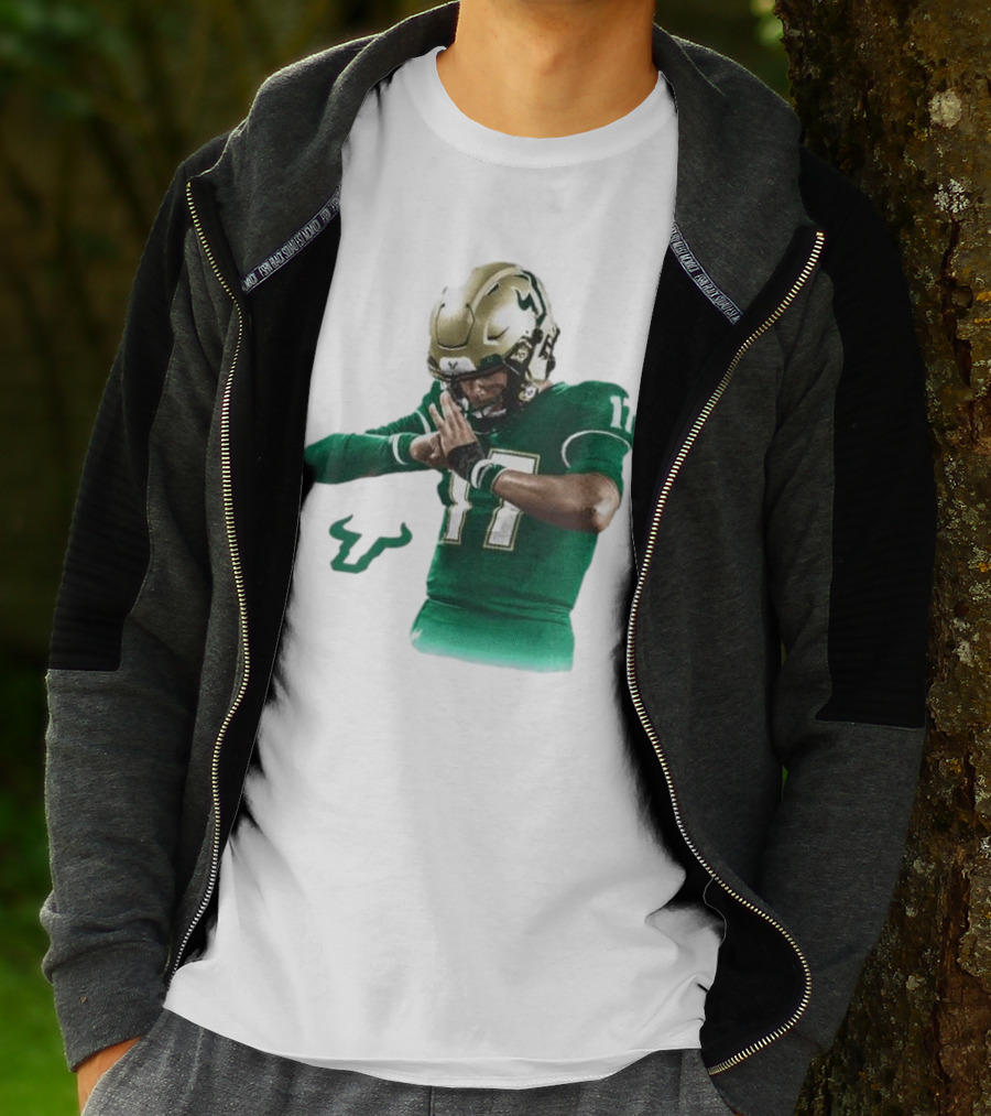 Byrum Brown South Florida Bulls Football 17 Green Jersey T-Shirt