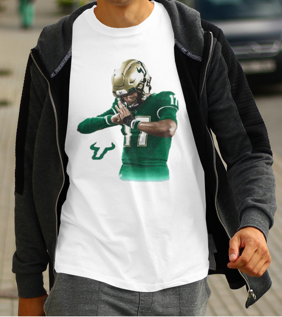 Byrum Brown South Florida Bulls Football 17 Green Jersey T-Shirt