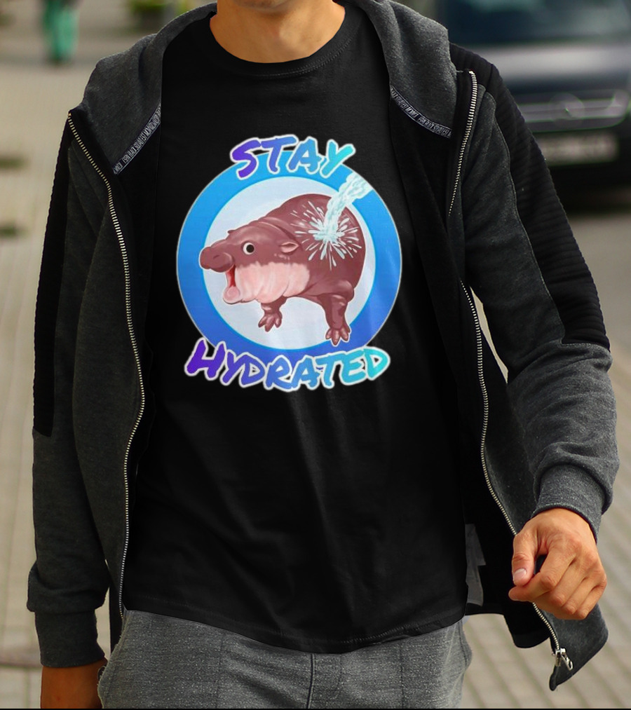 Stay Hydrated Baby Hippo Moo Deng T-Shirt