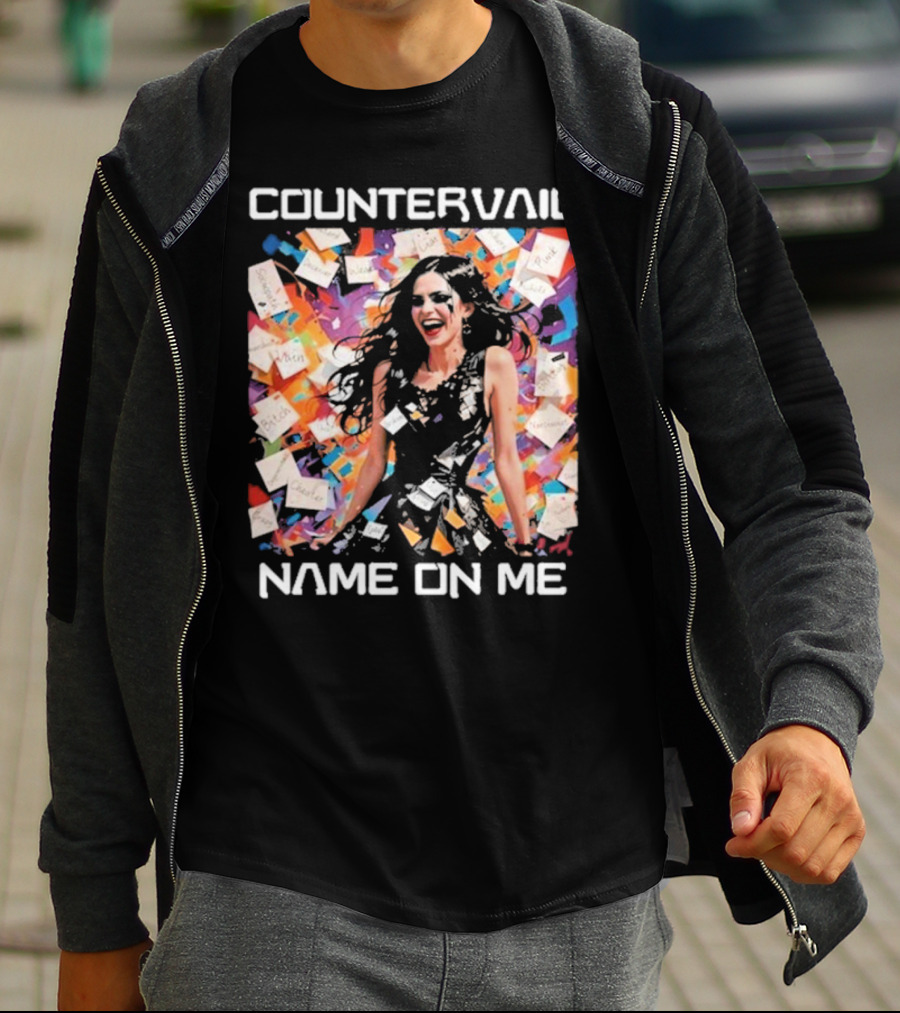 Countervail Name On Me Vibrant Collage Joyful Woman With Notes T-Shirt