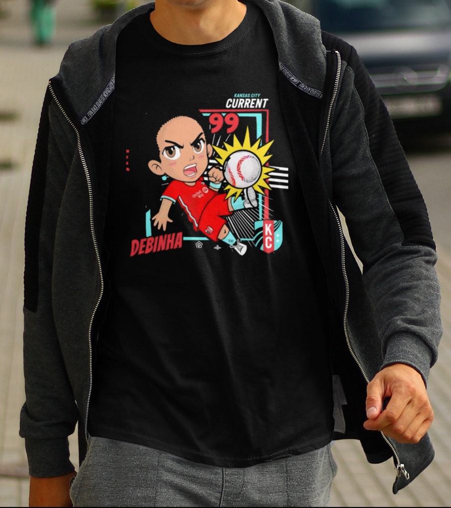 Kansas City Current Debinha 99 Chibi KC Soccer Animation T-Shirt