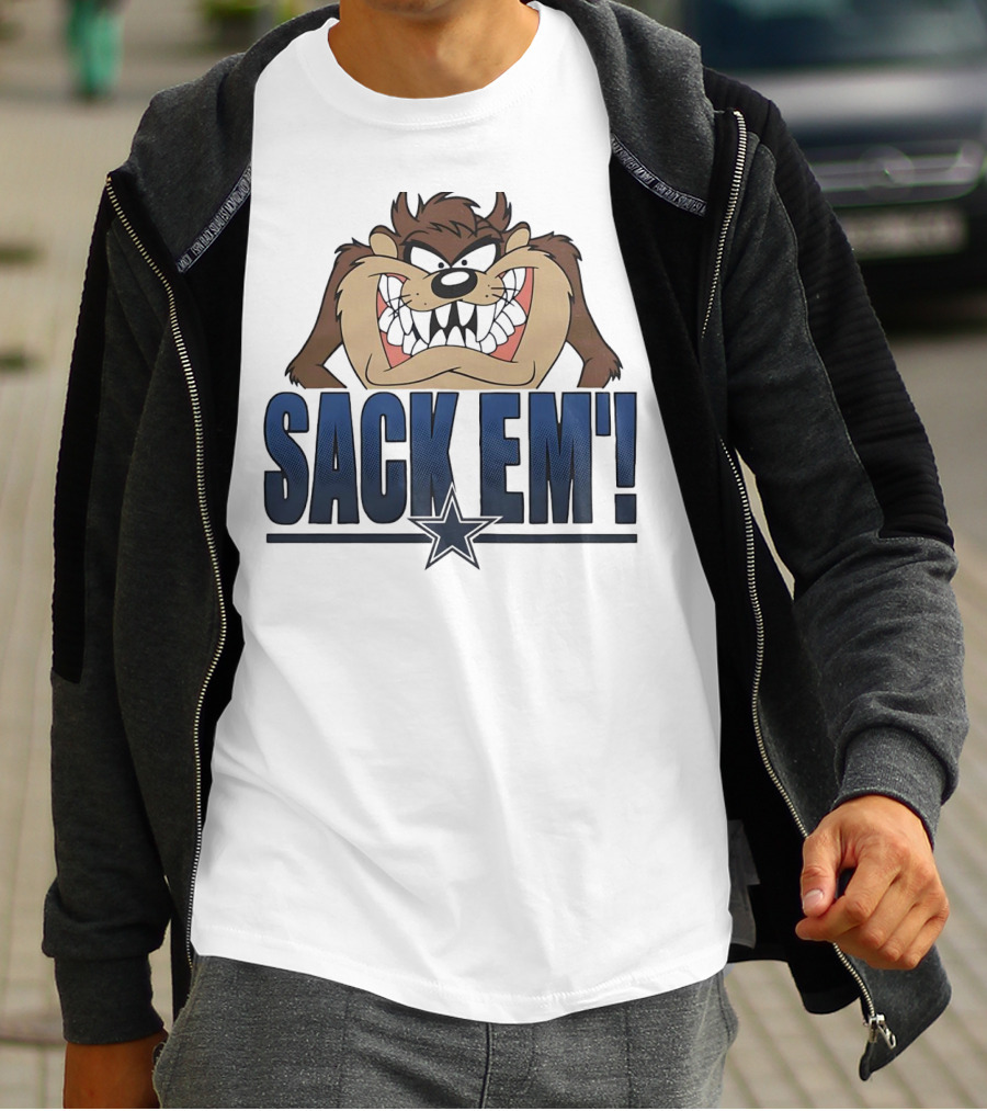 Looney Tunes Taz Sack 'Em Dallas Cowboys T-Shirt