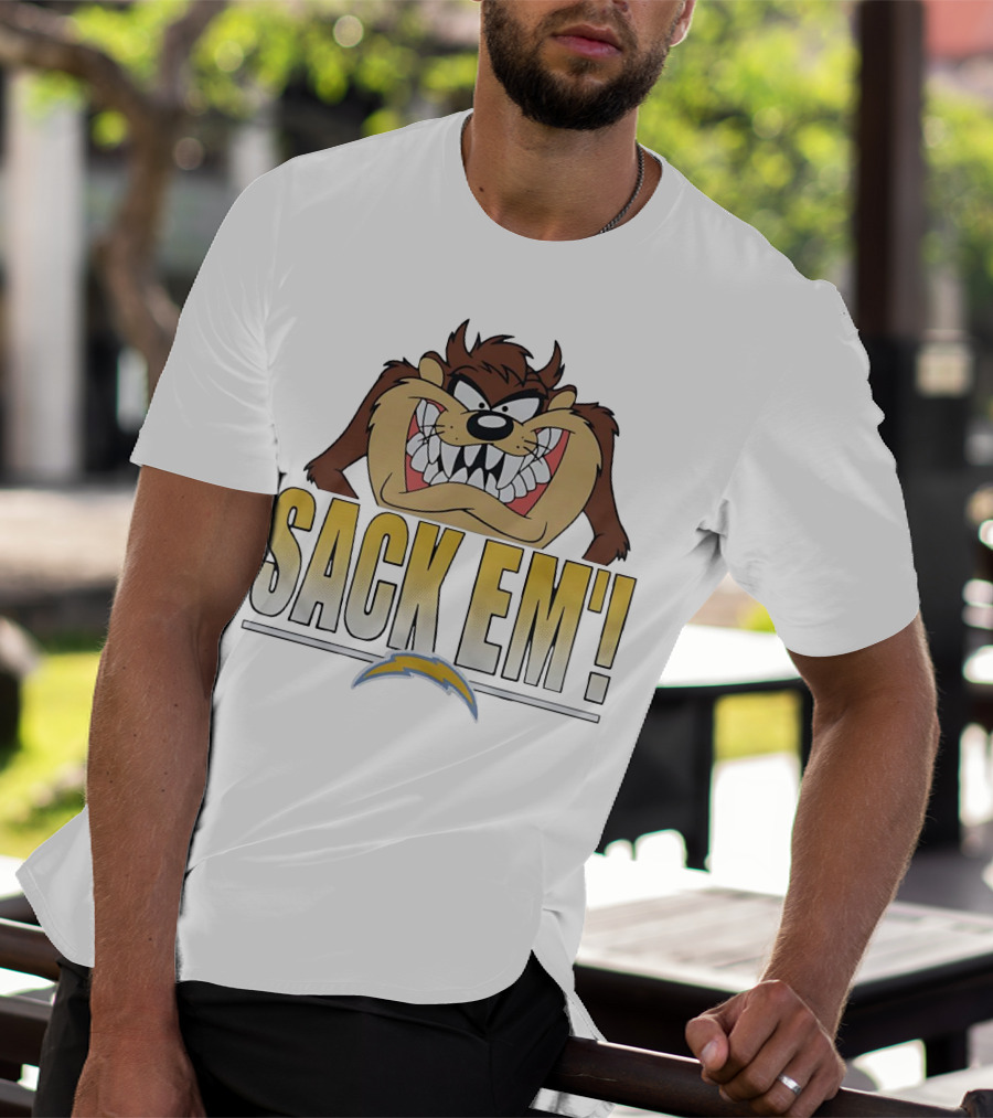 Looney Tunes Taz Sack 'Em Los Angeles Chargers T-Shirt