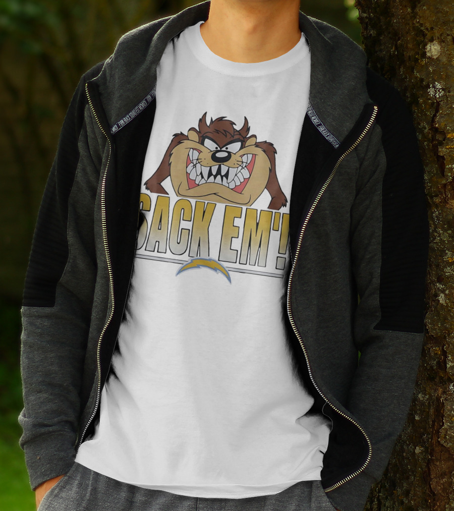 Looney Tunes Taz Sack 'Em Los Angeles Chargers T-Shirt