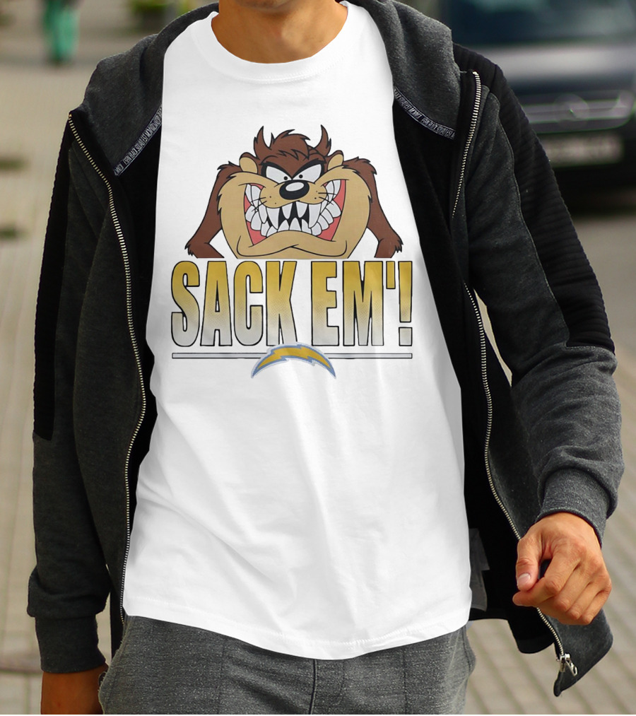 Looney Tunes Taz Sack 'Em Los Angeles Chargers T-Shirt