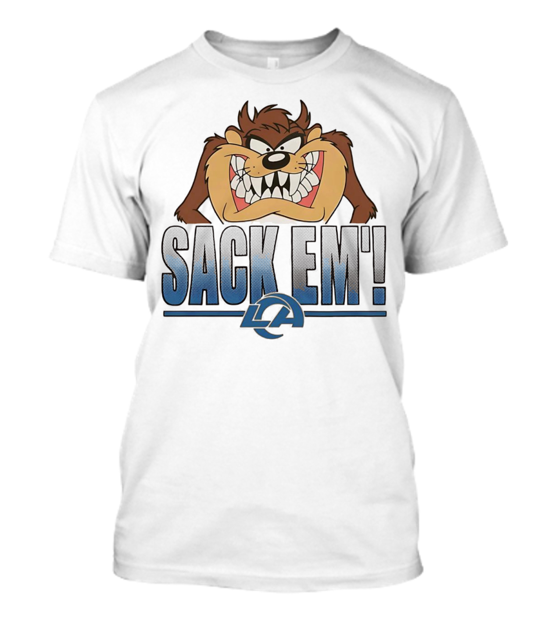 Looney Tunes Taz Sack Em LA Los Angeles Rams T-Shirt