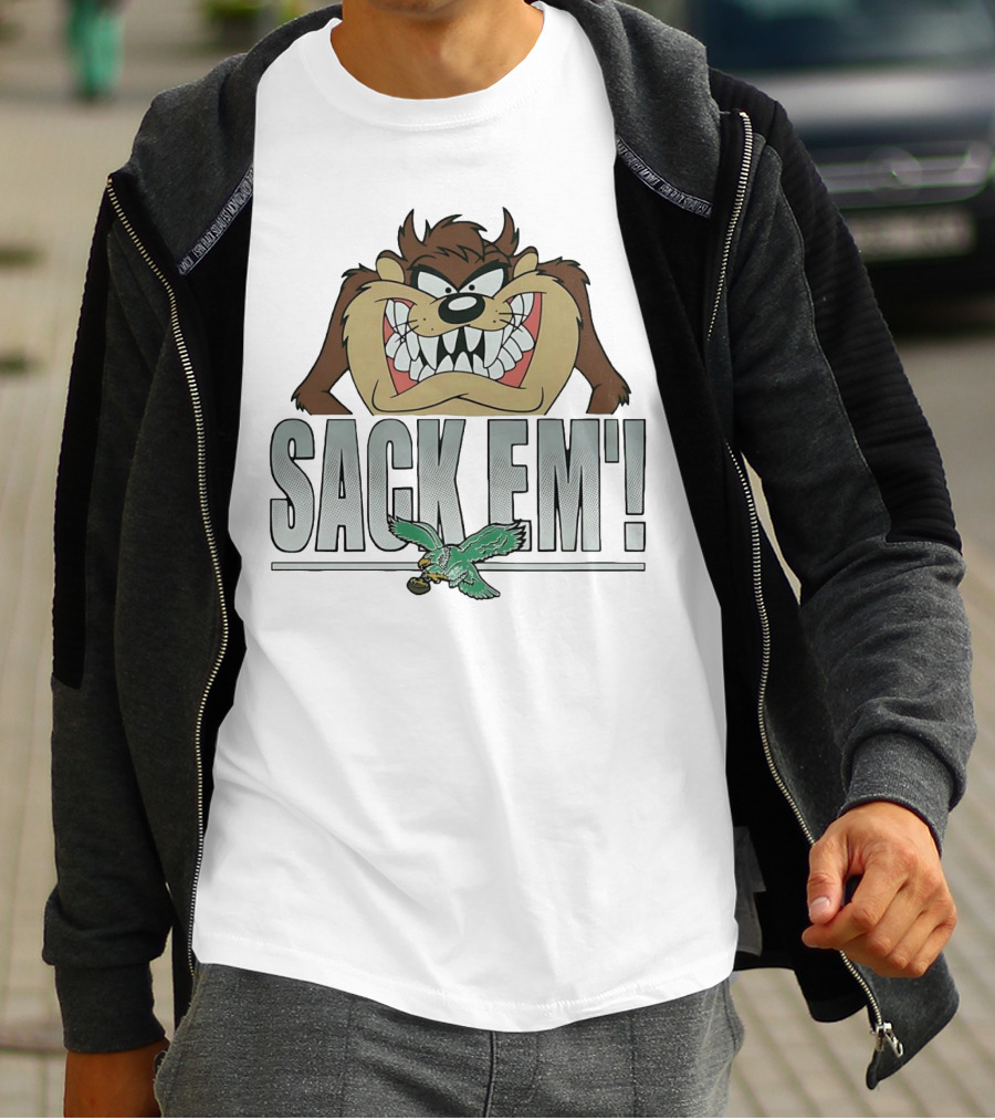 Looney Tunes Taz Sack Em Philadelphia Eagles T-Shirt