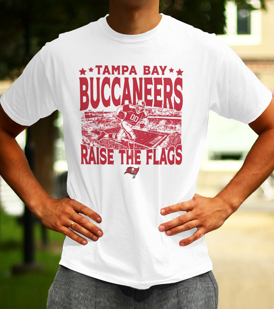Tampa Bay Buccaneers Raise The Flags Gameday Football Stadium Red T-Shirt