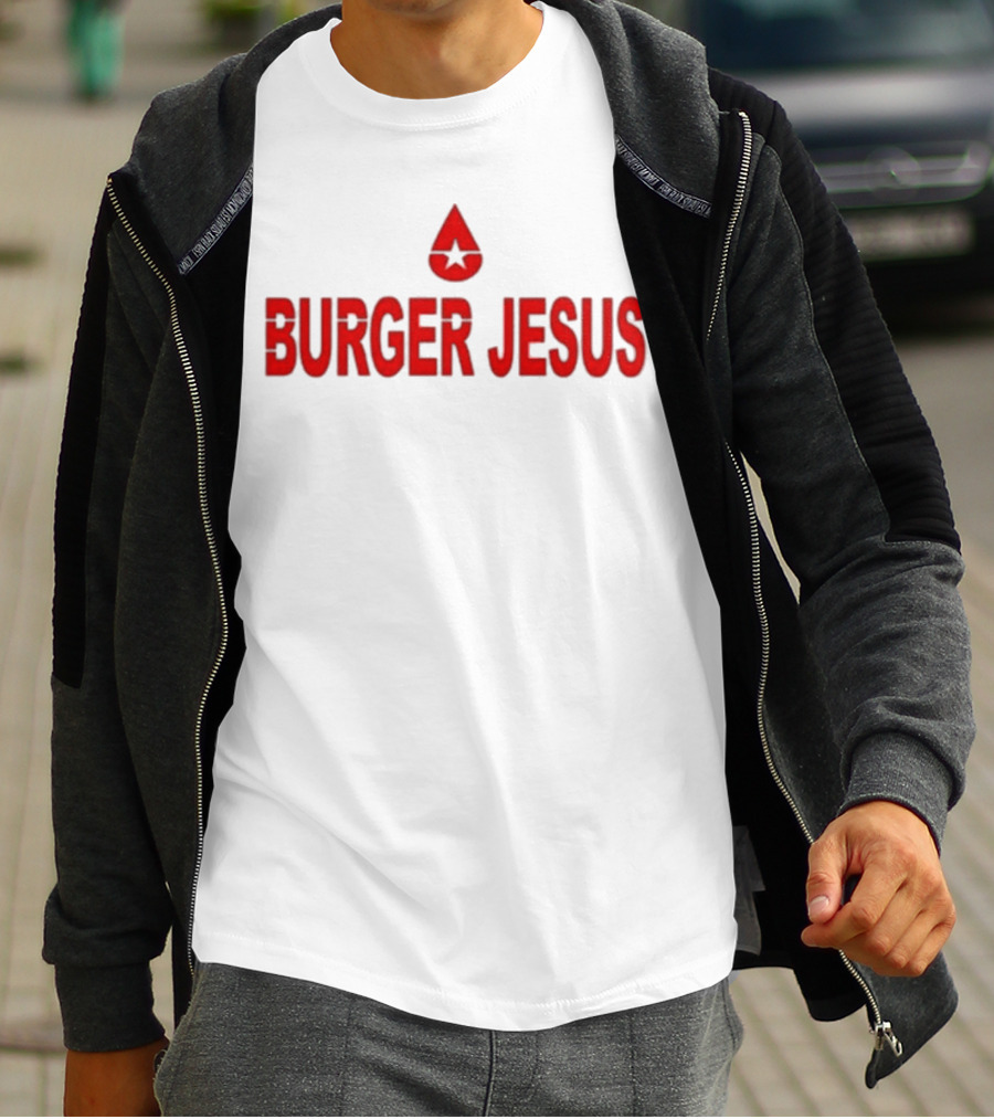 Burger Jesus Star Symbol T-Shirt