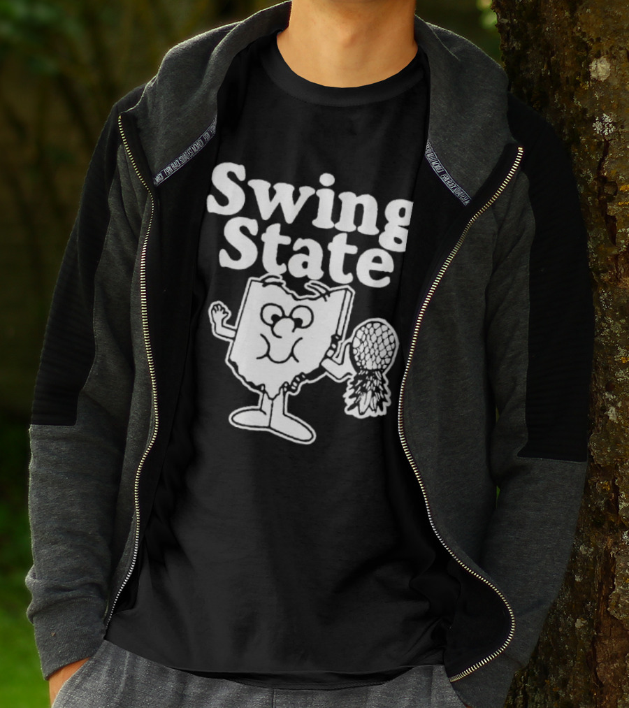 Swing State Ohio Character With Buckeye Helmet T-Shirt