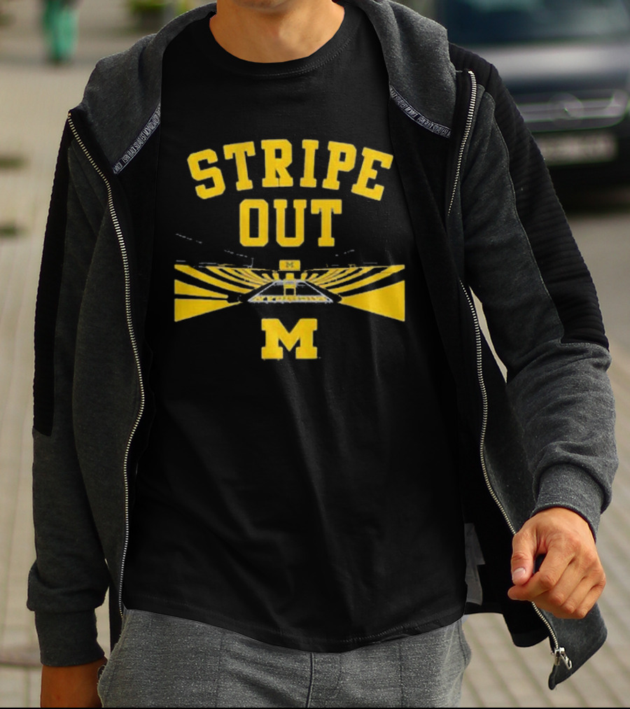 Stripe Out Big House Michigan Wolverines T-Shirt