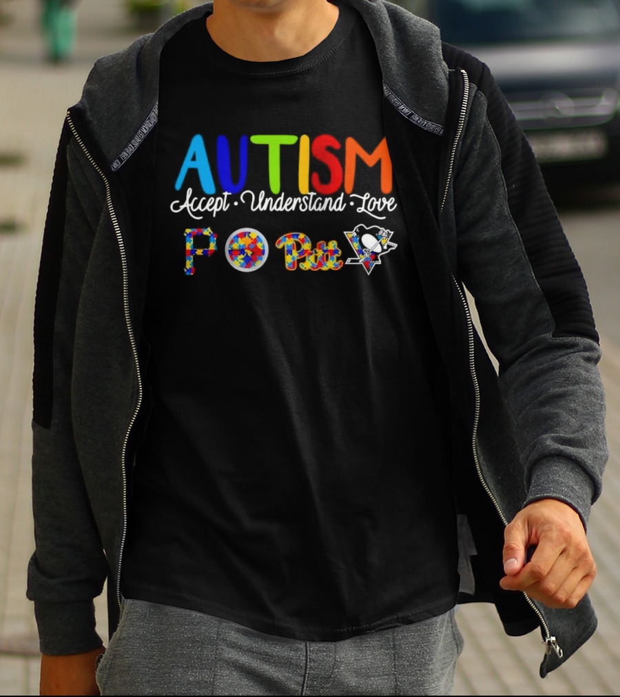 AUTISM Accept Understand Love Pittsburgh PO Pirates Sports T-Shirt
