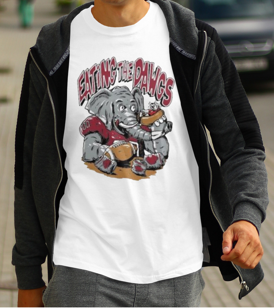 Alabama Crimson Tide Elephant Eating The Dawgs Football Rivalry T-Shirt