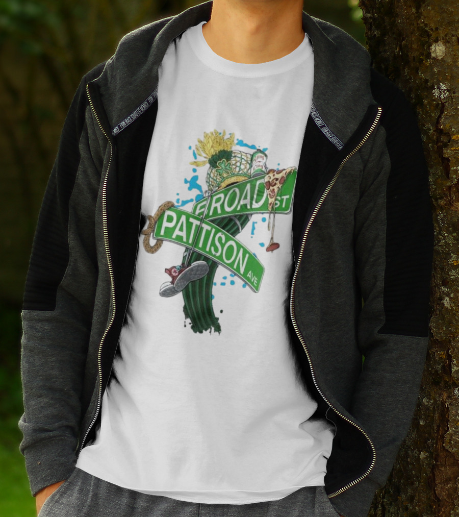 Broad And Pattison Ave Philly Sports With Icons Of Philadelphia Sports And Culture T-Shirt