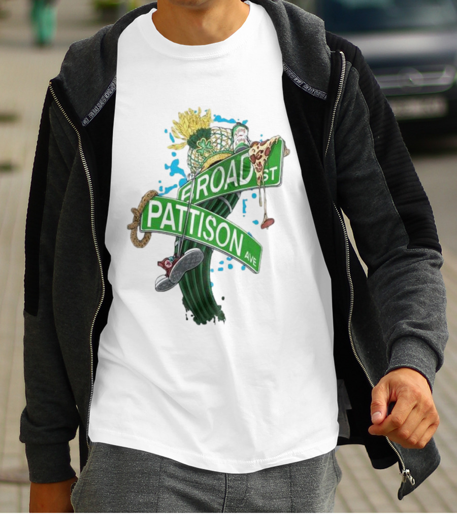 Broad And Pattison Ave Philly Sports With Icons Of Philadelphia Sports And Culture T-Shirt