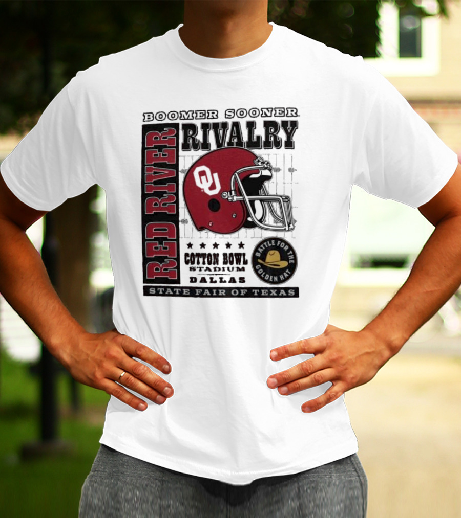 Boomer Sooner Red River Rivalry Cotton Bowl State Fair Of Texas Battle For The Golden Hat T-Shirt