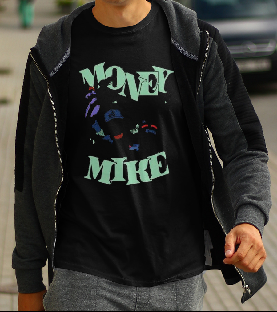 Money Mike Atlanta Braves Caricature Baseball Player With Dollars T-Shirt