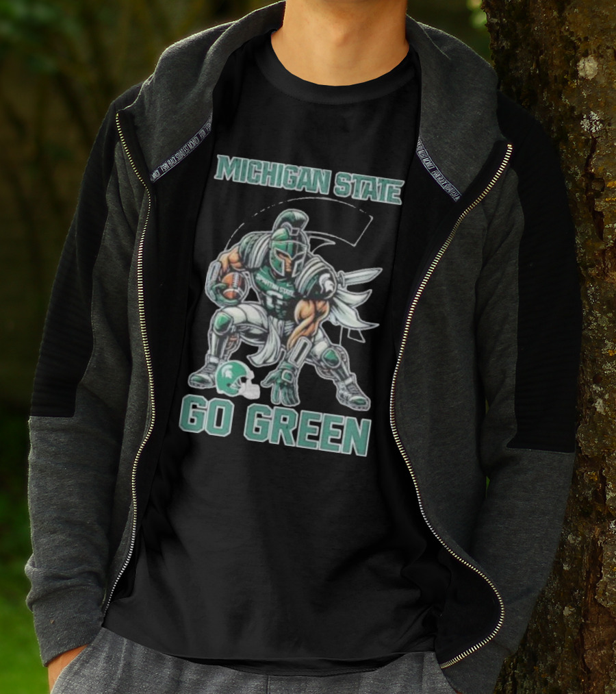 Michigan State Spartans Go Green Football Mascot T-Shirt