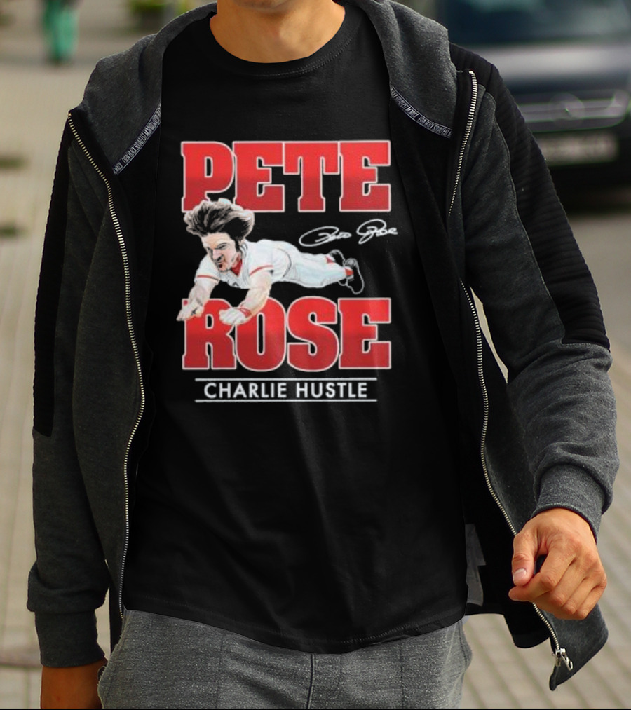 Pete Rose Charlie Hustle Diving Player T-Shirt