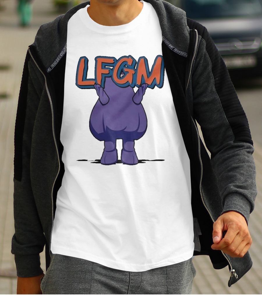 Grimace LFGM New York Mets Character Holding Letters T-Shirt