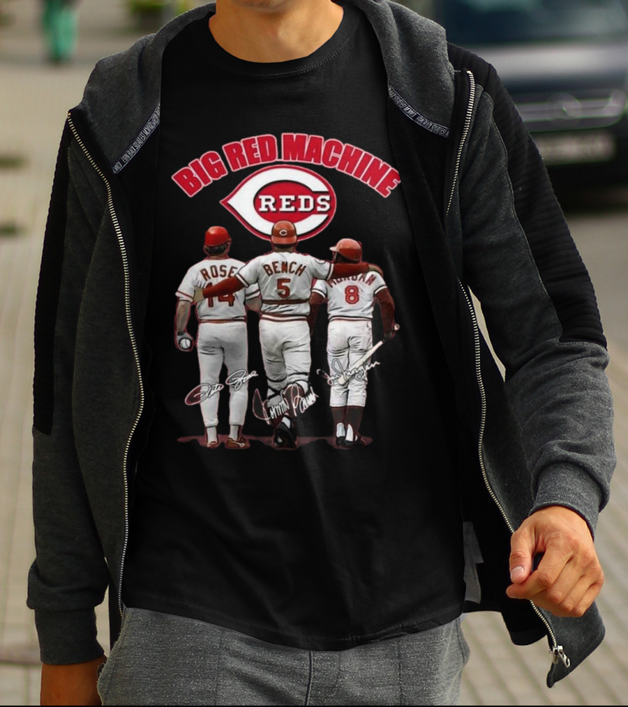 Cincinnati Reds Big Red Machine Pete Rose Johnny Bench Joe Morgan T-Shirt