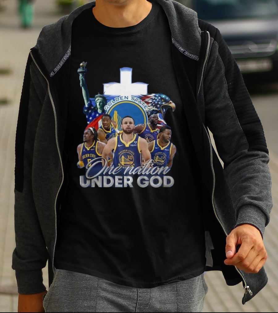 Golden State Warriors One Nation Under God Statue Of Liberty Eagle T-Shirt