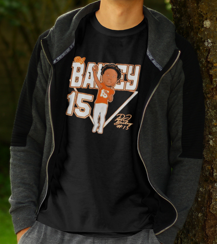 DJ Bailey 15 Sam Houston Bearkats Signature Cartoon T-Shirt