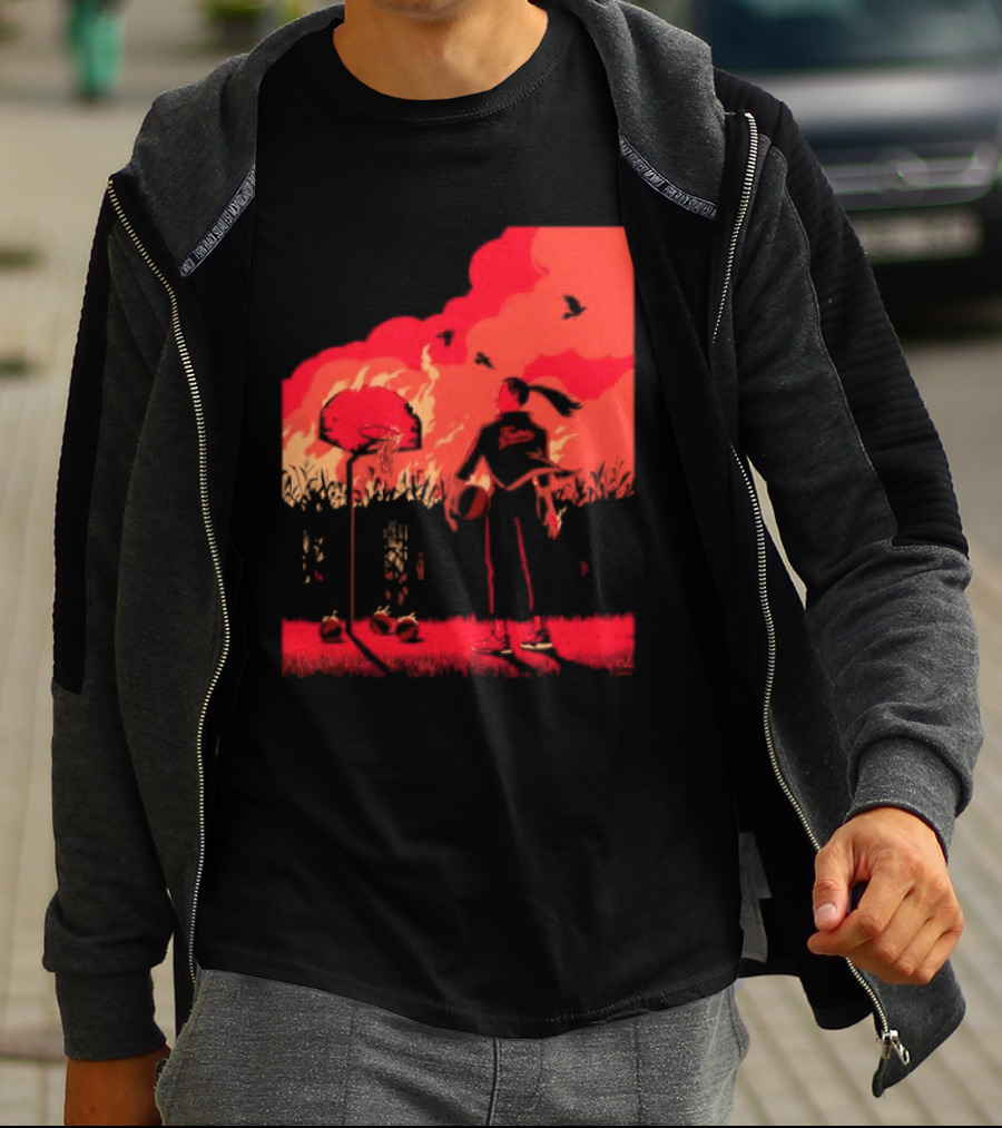 ROTY Caitlin Clark Indiana Fever Cartoon Basketball Scene T-Shirt