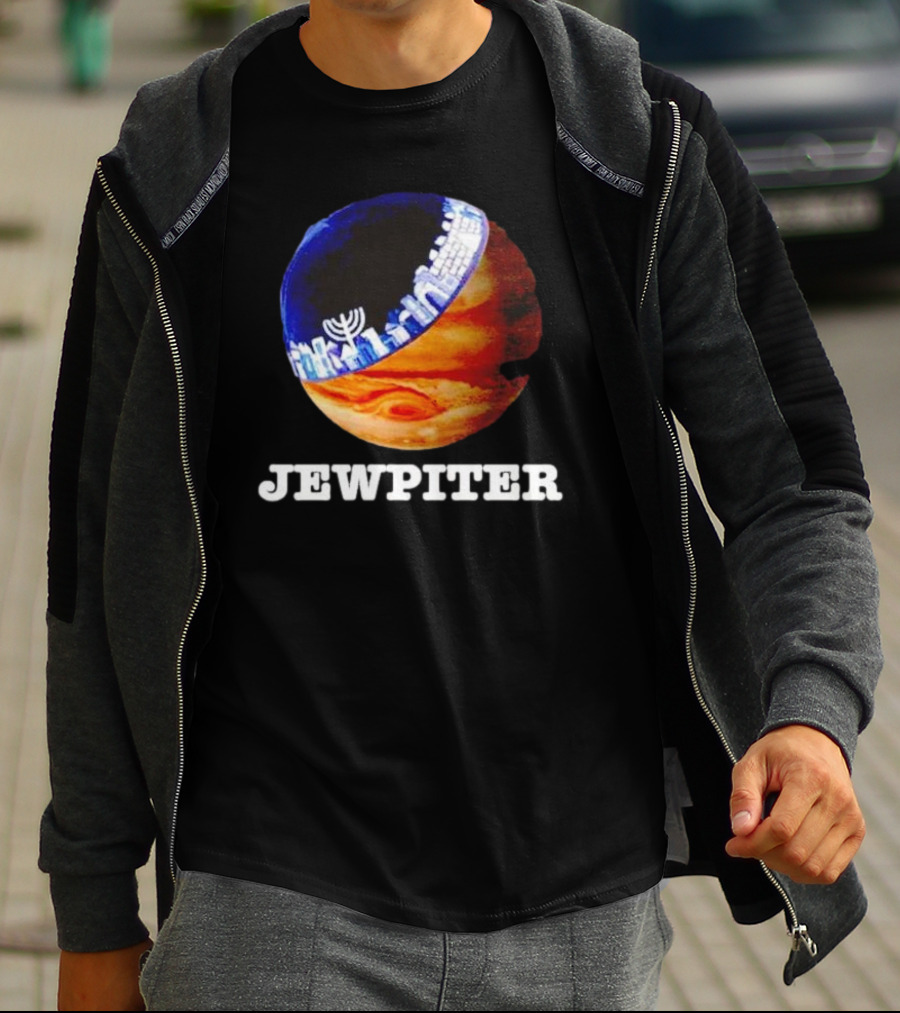 Jewpiter Menorah City Planet Jupiter T-Shirt
