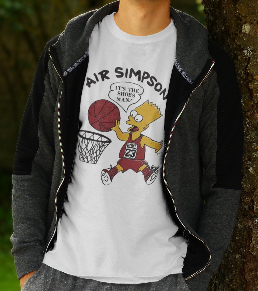 Bart Simpson Air Bart It's The Shoes Man Basketball Parody 23 Jersey Dunk T-Shirt