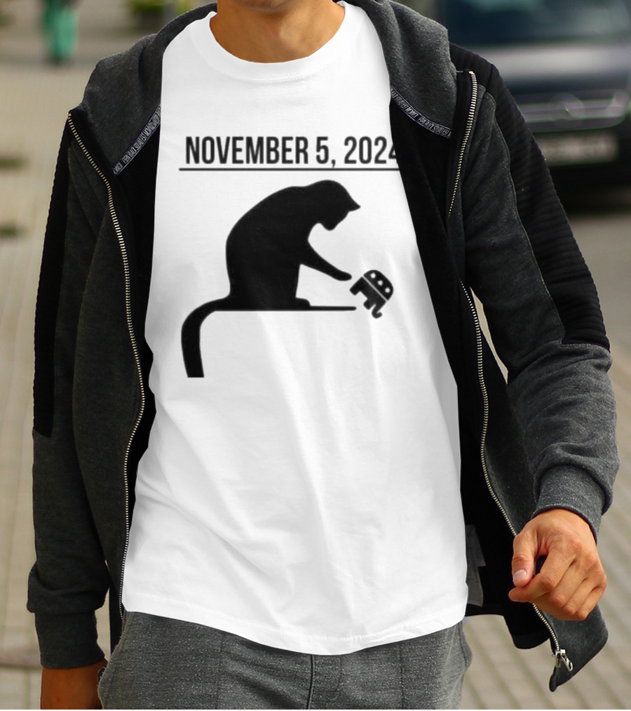 Cat Lady Knocking Republican Elephant November 5 T-Shirt